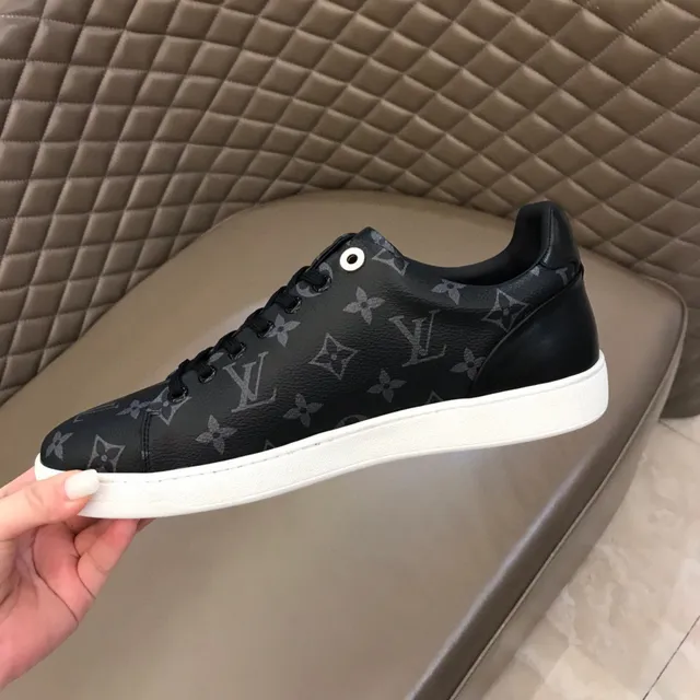 Louis Vuitton Black White Monogram-Print Leather Low-Top Lifestyle Sneakers 3