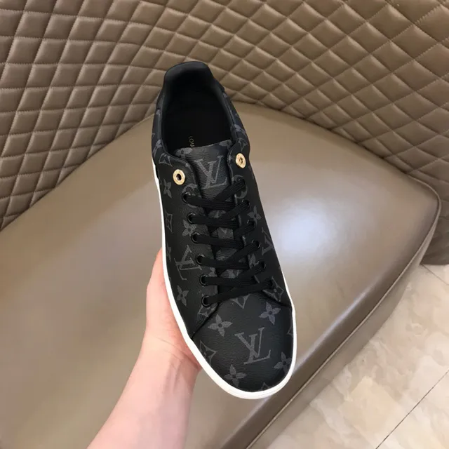 Louis Vuitton Black White Monogram-Print Leather Low-Top Lifestyle Sneakers 4