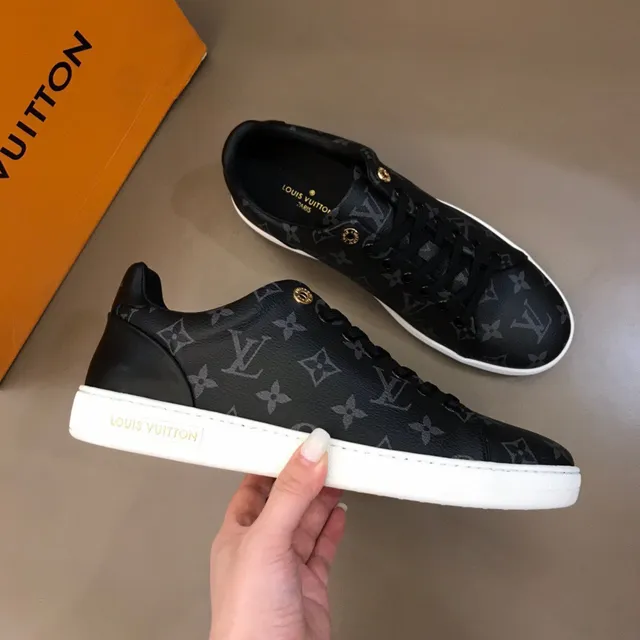 Louis Vuitton Black White Monogram-Print Leather Low-Top Lifestyle Sneakers 5