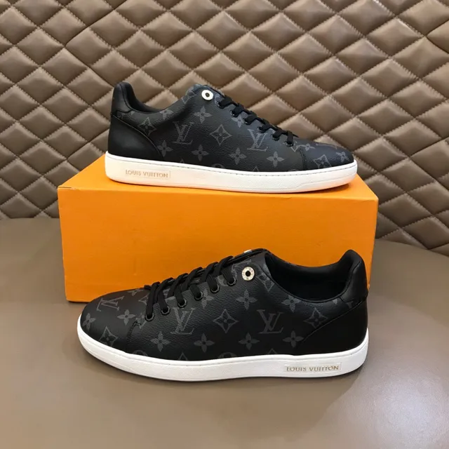 Louis Vuitton Black White Monogram-Print Leather Low-Top Lifestyle Sneakers 7