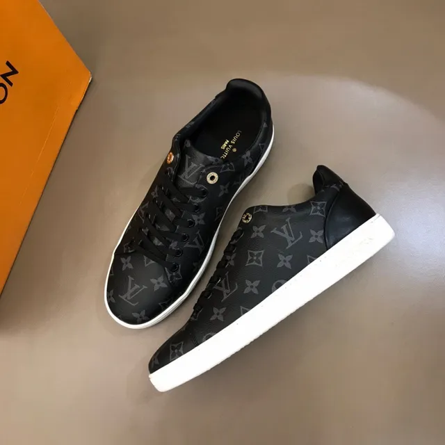 Louis Vuitton Black White Monogram-Print Leather Low-Top Lifestyle Sneakers 8
