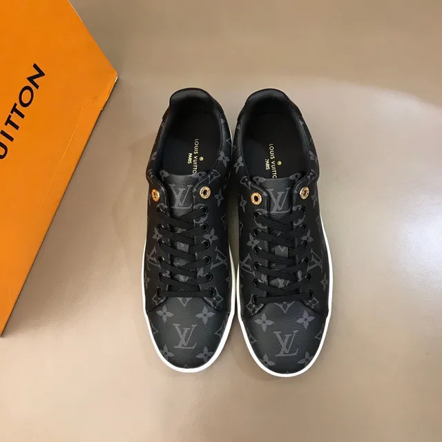 Louis Vuitton Black White Monogram-Print Leather Low-Top Lifestyle Sneakers 9