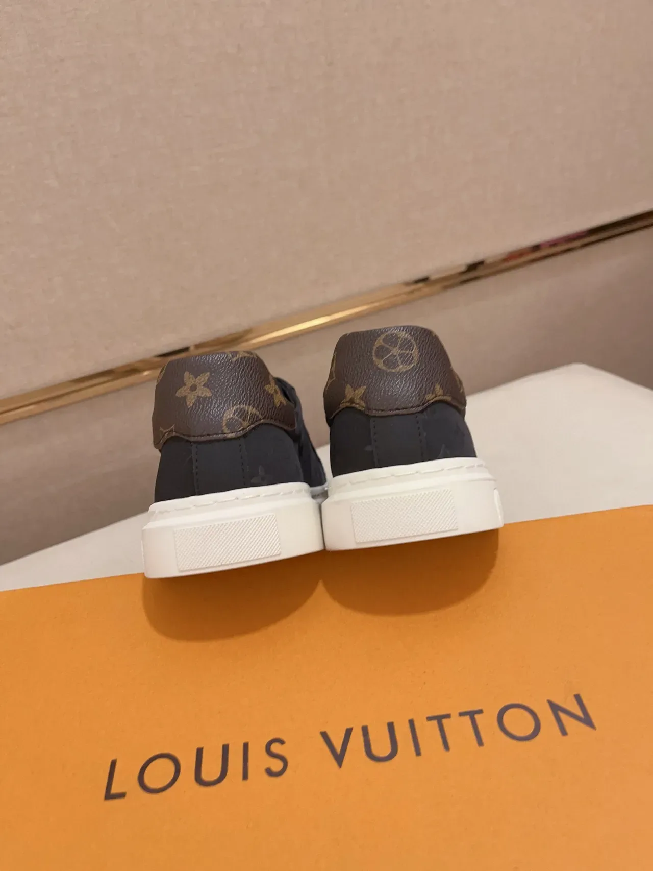 Louis Vuitton Black White Monogram-Printed Canvas Upper Platform Sole Lifestyle Sneakers 8