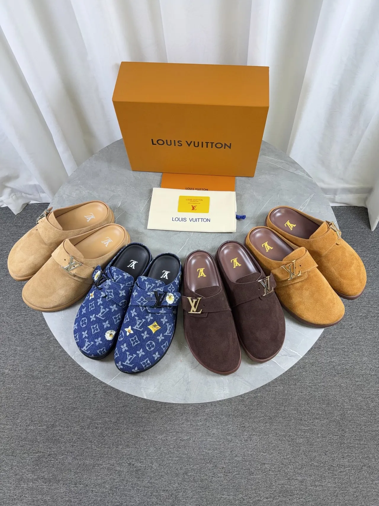 Louis Vuitton Blue Black Monogrammed Denim Floral Embroidery Casual Shoes 2
