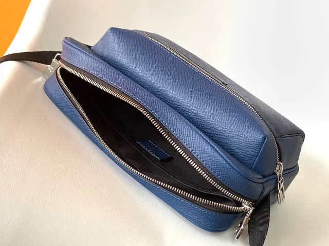 Louis Vuitton Blue Monogram-Printed Structured Messenger Bag 3