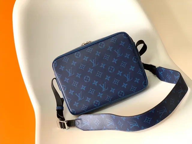 Louis Vuitton Blue Monogram-Printed Structured Messenger Bag 4