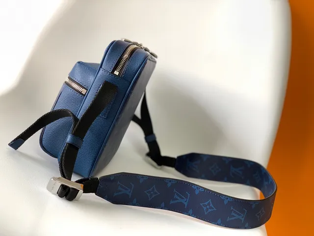 Louis Vuitton Blue Monogram-Printed Structured Messenger Bag 6