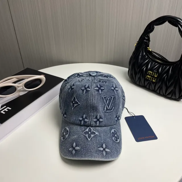 Louis Vuitton Blue Navy Denim Monogram-Embroidered Baseball Cap 2