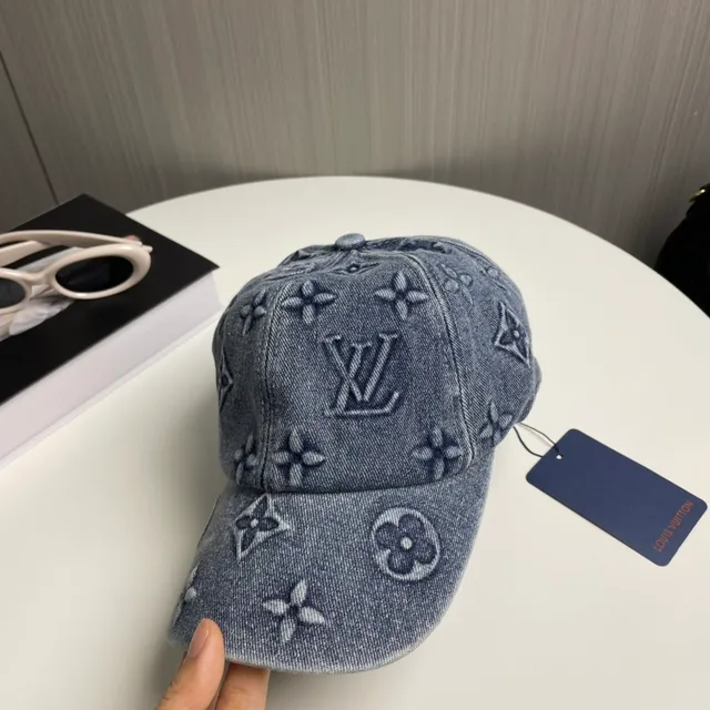 Louis Vuitton Blue Navy Denim Monogram-Embroidered Baseball Cap 3