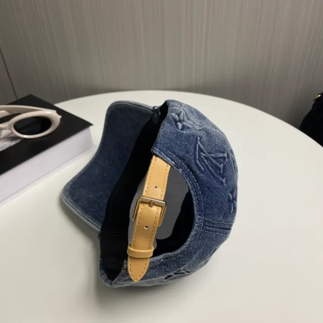Louis Vuitton Blue Navy Denim Monogram-Embroidered Baseball Cap 4