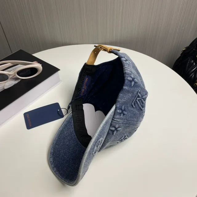 Louis Vuitton Blue Navy Denim Monogram-Embroidered Baseball Cap 5