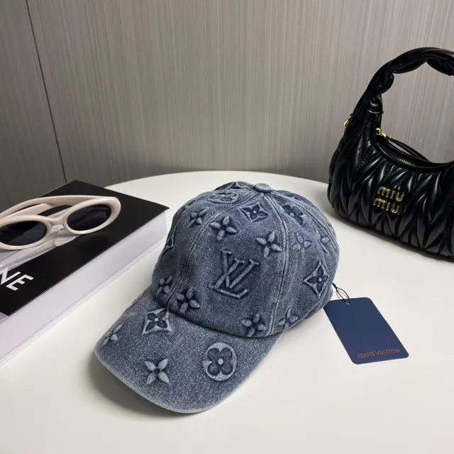 Louis Vuitton Blue Navy Denim Monogram-Embroidered Baseball Cap 7