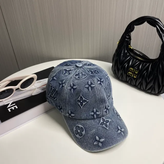 Louis Vuitton Blue Navy Denim Monogram-Embroidered Baseball Cap 8