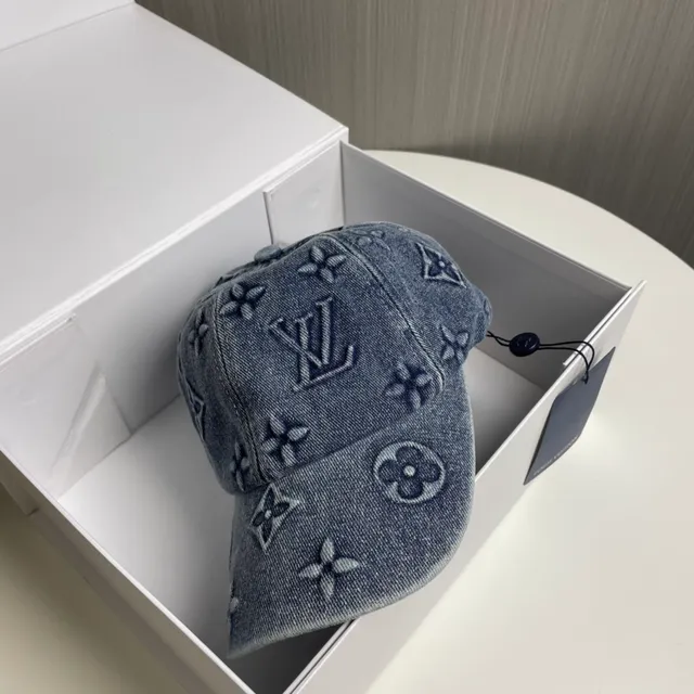 Louis Vuitton Blue Navy Denim Monogram-Embroidered Baseball Cap 9