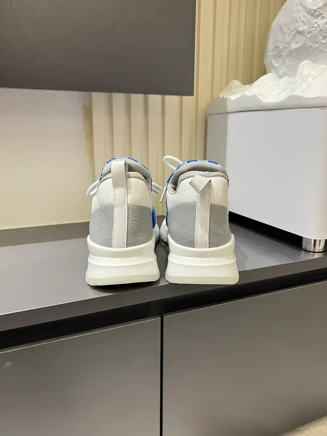 Louis Vuitton Sneakers Lifestyle Bleu Blanc Tricot Supérieur Weave Géométrique 2