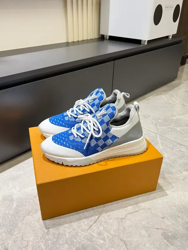 Louis Vuitton Sneakers Lifestyle Bleu Blanc Tricot Supérieur Weave Géométrique 5