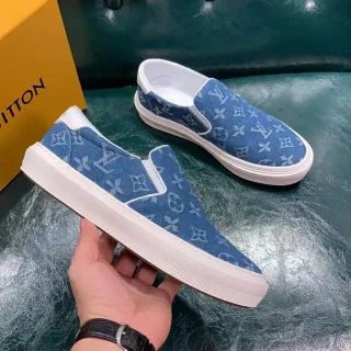 Louis Vuitton Zapatillas Lifestyle Slip-On Monogram Canvas Azul y Blanco