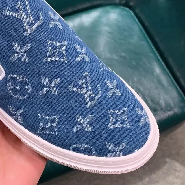 Louis Vuitton Blue White Slip-On Monogram Canvas Lifestyle Sneakers 2