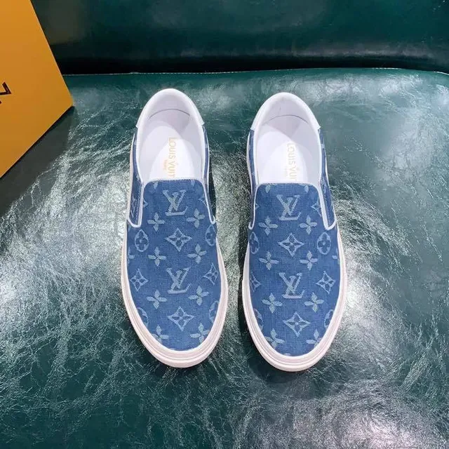 Louis Vuitton Blue White Slip-On Monogram Canvas Lifestyle Sneakers 5