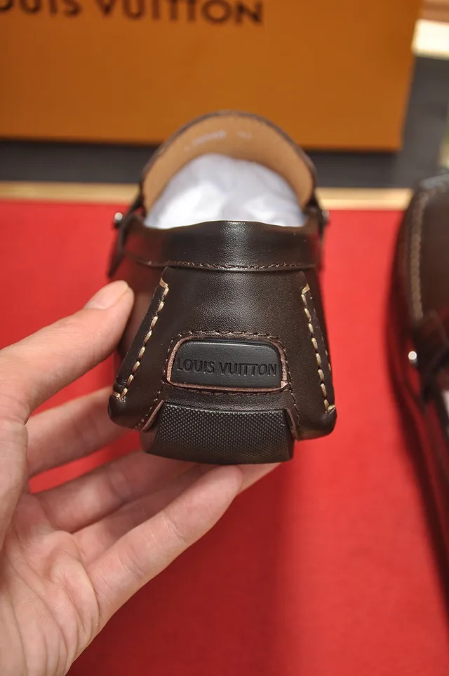 Louis Vuitton Brown Beige Leather Loafers LV Buckle Strap Loafer 2