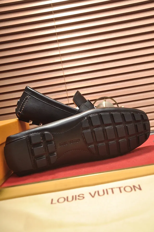 Louis Vuitton Brown Beige Leather Loafers LV Buckle Strap Loafer 4