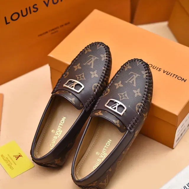 Louis Vuitton Brown Beige Monogram Canvas Braided Trim Loafer 2