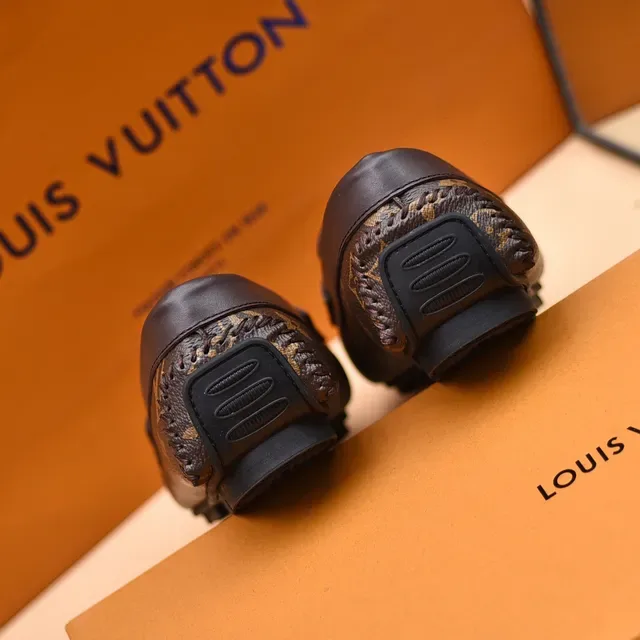 Louis Vuitton Brown Beige Monogram Canvas Braided Trim Loafer 3