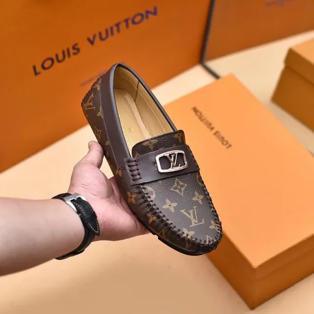Louis Vuitton Brown Beige Monogram Canvas Braided Trim Loafer 6