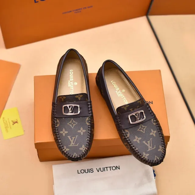 Louis Vuitton Brown Beige Monogram Canvas Braided Trim Loafer 9