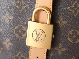 Louis Vuitton Sac Boston Marron Beige Monogramme Toile Bordure Cuir Marron 6