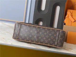 Louis Vuitton Sac Boston Marron Beige Monogramme Toile Bordure Cuir Marron 7
