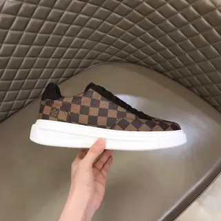 Louis Vuitton Marrón Negro a cuadros Monogram Canvas Low-Top Platform Lifestyle Sneakers