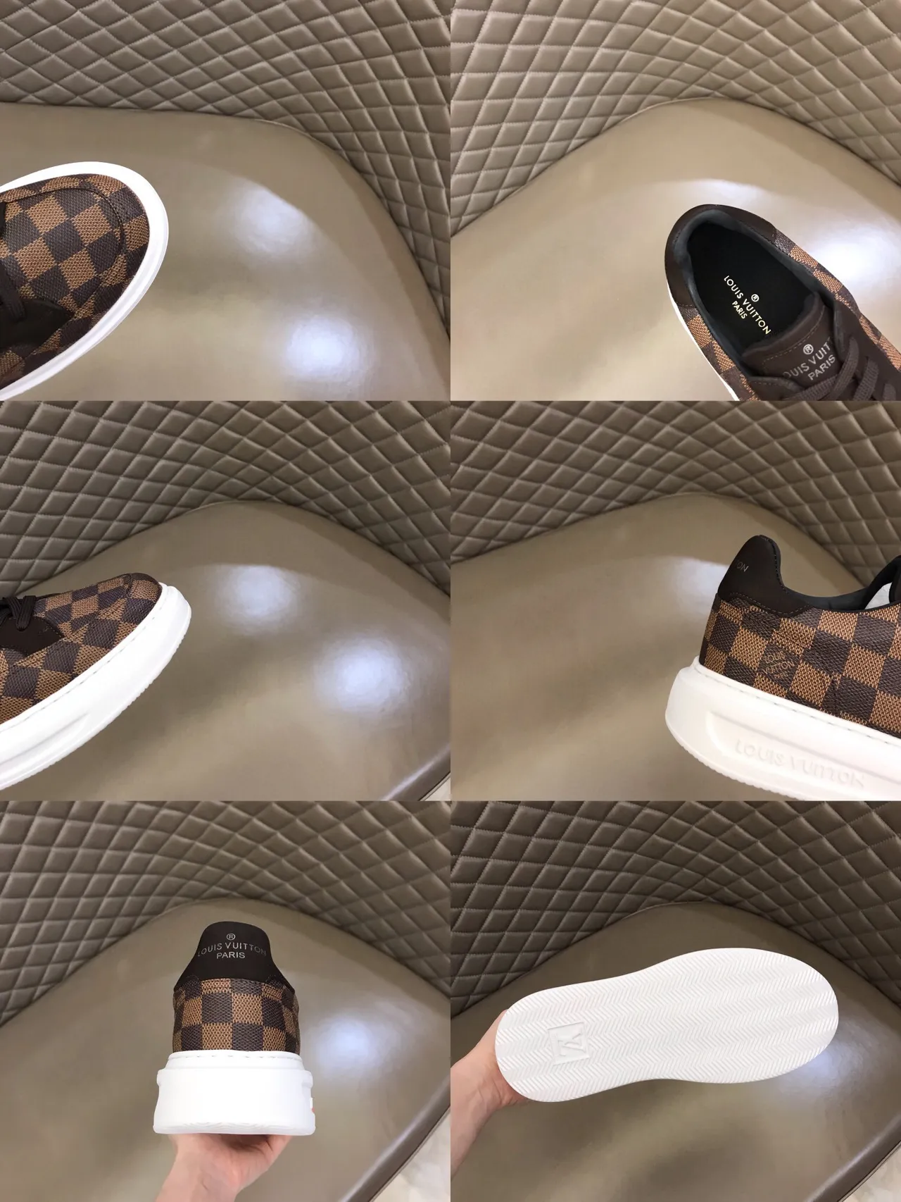 Louis Vuitton Brown Black Checkerboard Monogram Canvas Low-Top Platform Lifestyle Sneakers 9