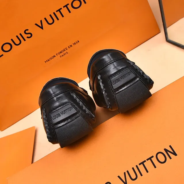 Louis Vuitton Brown Black Monogram Canvas Leather Trim Loafer 2