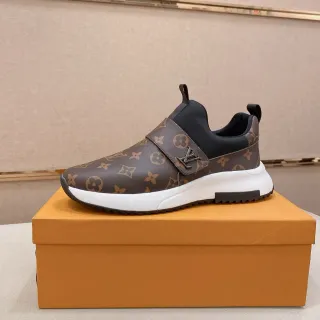 Louis Vuitton Brown Black Monogram Canvas Slip-On Lifestyle Sneakers
