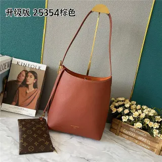 Louis Vuitton Brown Gold Structured Silhouette Smooth Grained Leather Bucket Bag