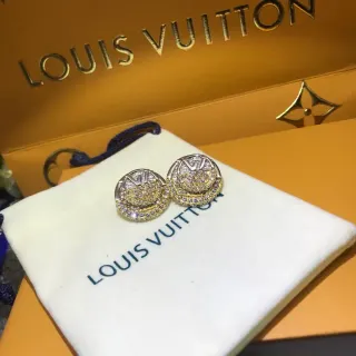 Louis Vuitton Circular Pavé Monogram Stud Earrings