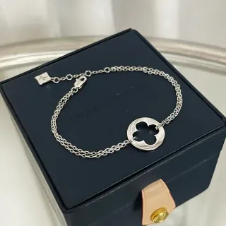 Louis Vuitton Clover Cutout सिल्वर चेन ब्रेसलेट