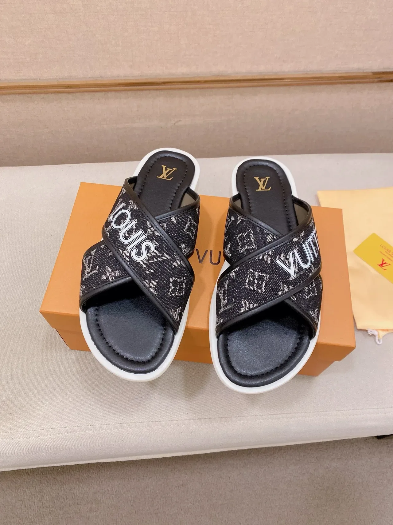 Louis Vuitton Cross-Strap Monogram Slide Slippers 5