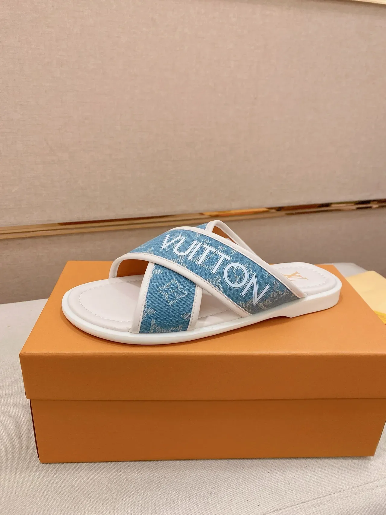 Louis Vuitton Cross-Strap Monogram Slide Slippers 6
