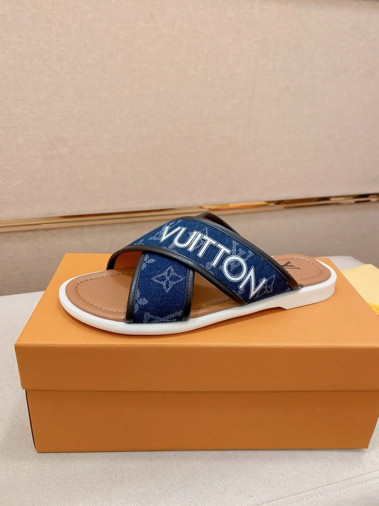 Louis Vuitton Cross-Strap Monogram Slide Slippers 7