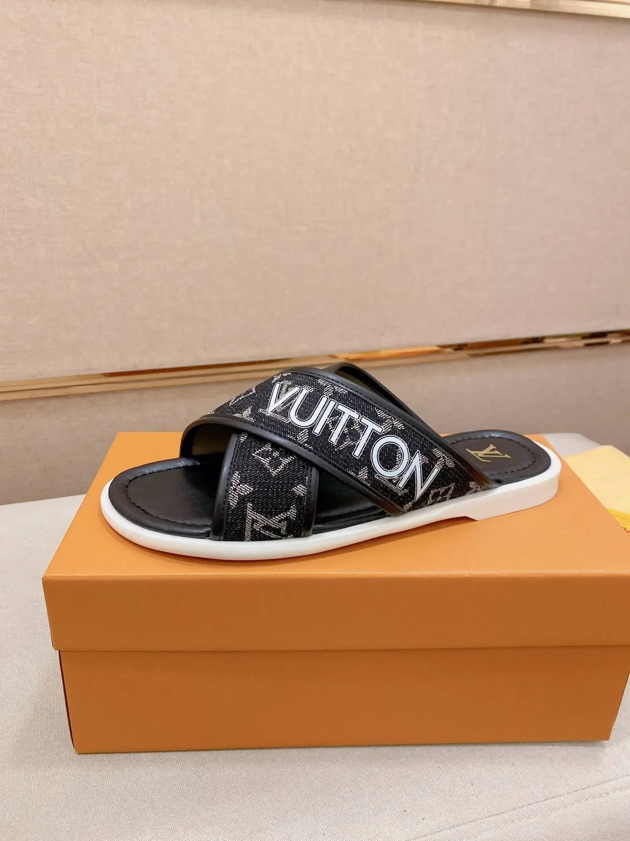 Louis Vuitton Cross-Strap Monogram Slide Slippers 8