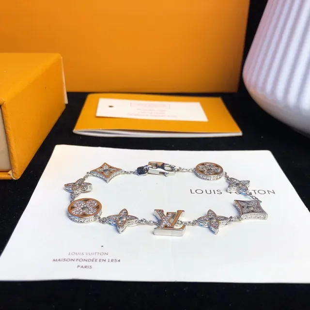 Louis Vuitton Crystal-Pavé Monogram Star Flower Bracelet 3