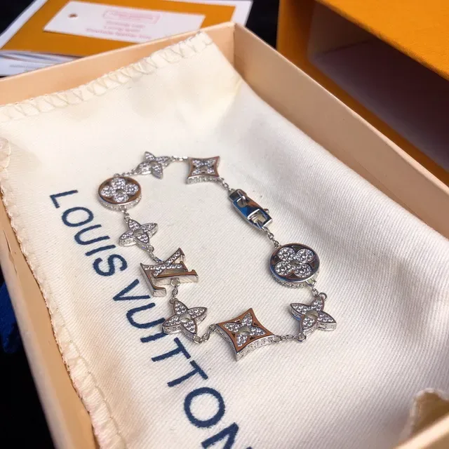 Louis Vuitton Crystal-Pavé Monogram Star Flower Bracelet 6