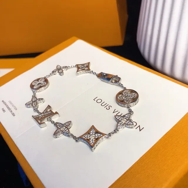 Louis Vuitton Crystal-Pavé Monogram Star Flower Bracelet 8