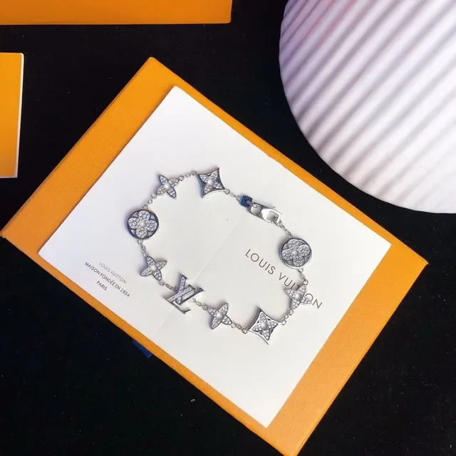 Louis Vuitton Crystal-Pavé Monogram Star Flower Bracelet 9
