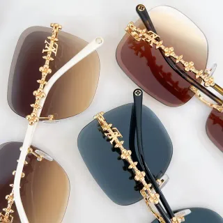 Louis Vuitton Floral Chain Monogram Rimless Shield Sunglasses