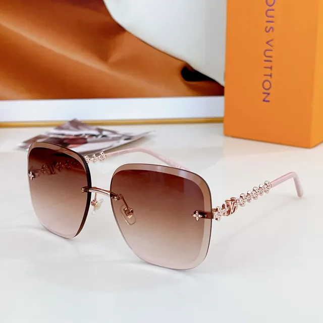 Louis Vuitton Floral Chain Monogram Rimless Shield Sunglasses 4