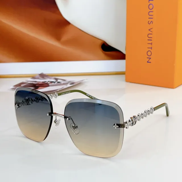 Louis Vuitton Floral Chain Monogram Rimless Shield Sunglasses 5