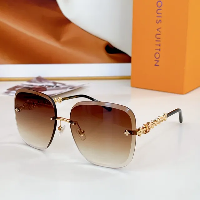 Louis Vuitton Floral Chain Monogram Rimless Shield Sunglasses 8